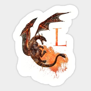 Drachen Buchstabe L Sticker